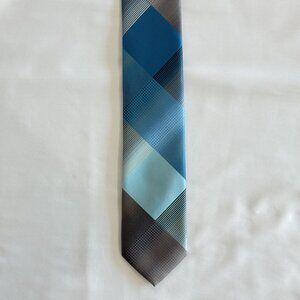 Van Hausen Tie Shades of Blue, Teal & Grey Textured pattern Polyester